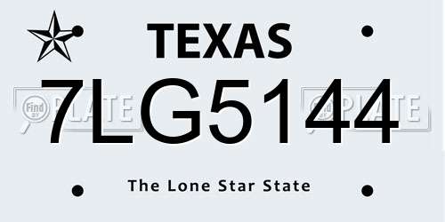 7LG5144 Texas License Plate