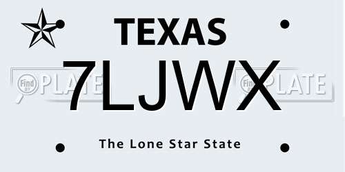 7LJWX Texas License Plate