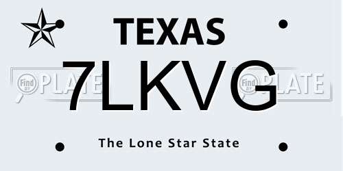 7LKVG Texas License Plate