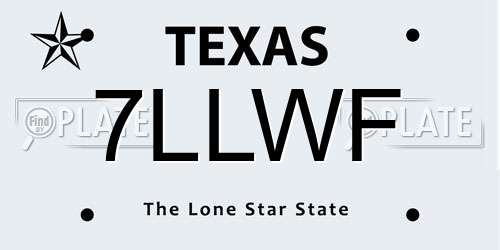 7LLWF Texas License Plate
