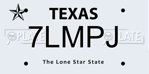 7LMPJ Texas License Plate