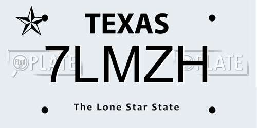 7LMZH Texas License Plate