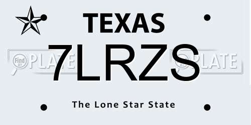 7LRZS Texas License Plate