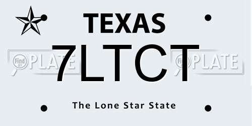 7LTCT Texas License Plate