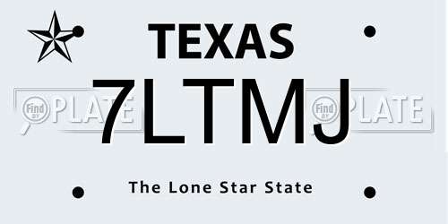 7LTMJ Texas License Plate