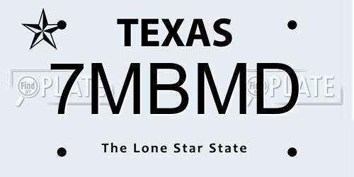 7MBMD Texas License Plate
