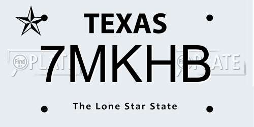 7MKHB Texas License Plate