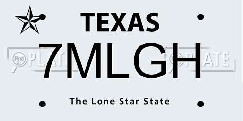 7MLGH Texas License Plate