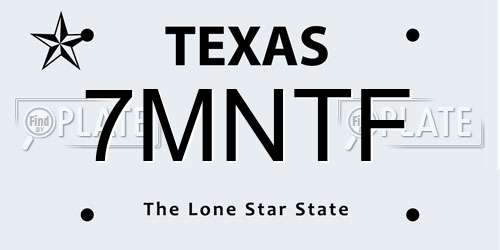 7MNTF Texas License Plate