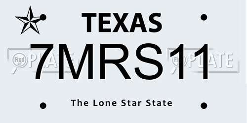 7MRS11 Texas License Plate