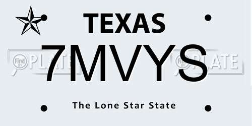 7MVYS Texas License Plate