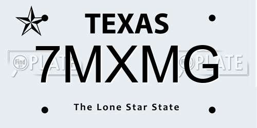 7MXMG Texas License Plate