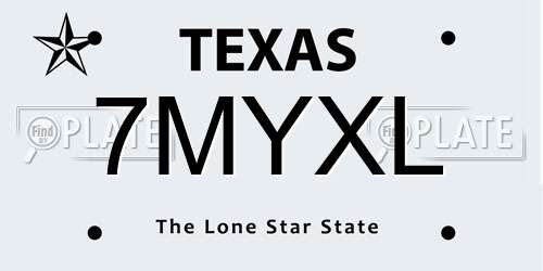 7MYXL Texas License Plate