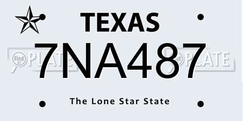 7NA487 Texas License Plate