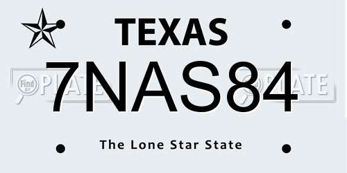 7NAS84 Texas License Plate