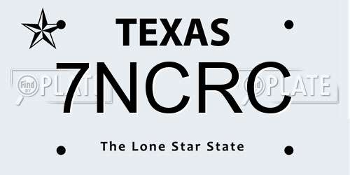 7NCRC Texas License Plate