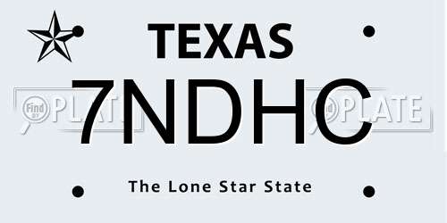 7NDHC Texas License Plate
