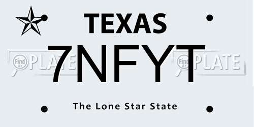 7NFYT Texas License Plate