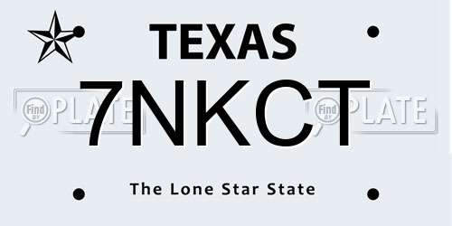 7NKCT Texas License Plate