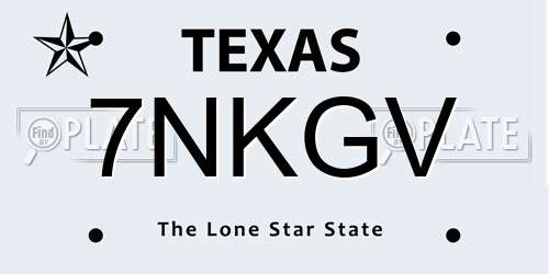 7NKGV Texas License Plate