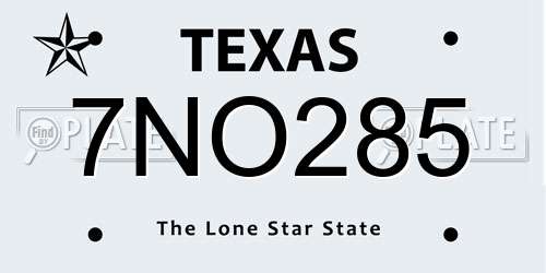 7NO285 Texas License Plate