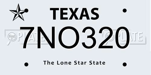 7NO320 Texas License Plate