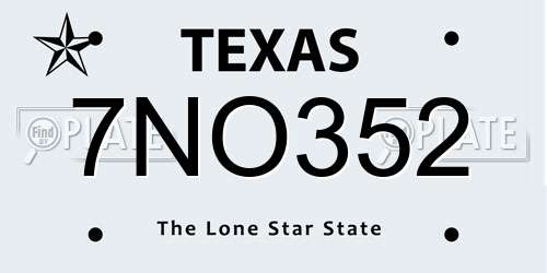7NO352 Texas License Plate