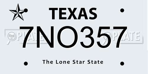 7NO357 Texas License Plate