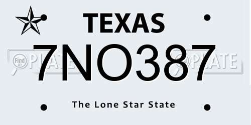 7NO387 Texas License Plate