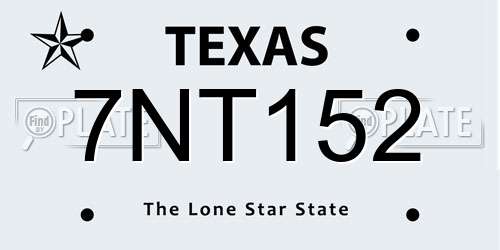 7NT152 Texas License Plate