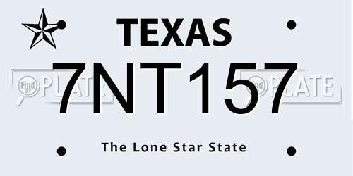7NT157 Texas License Plate