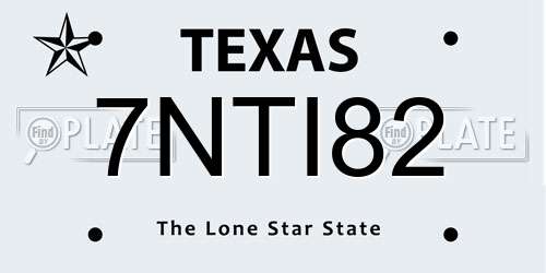 7NTI82 Texas License Plate
