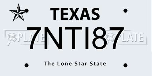 7NTI87 Texas License Plate