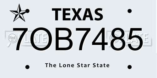 7OB7485 Texas License Plate