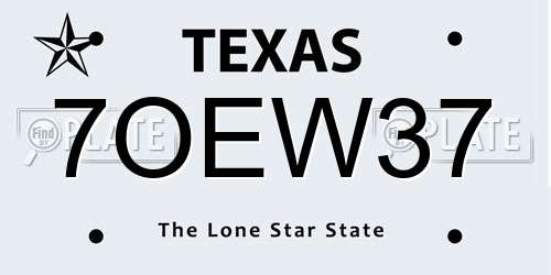 7OEW37 Texas License Plate