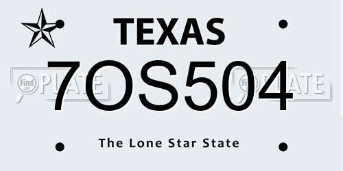 7OS504 Texas License Plate