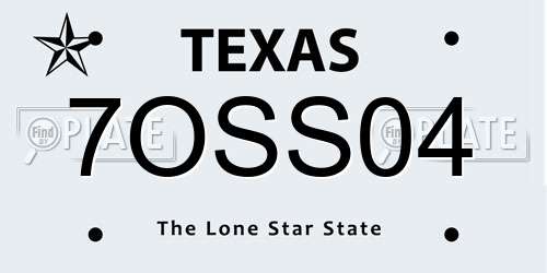 7OSS04 Texas License Plate