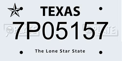 7P05157 Texas License Plate