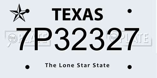 7P32327 Texas License Plate