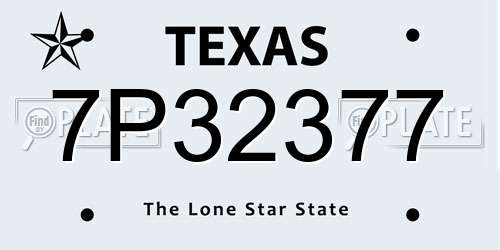 7P32377 Texas License Plate