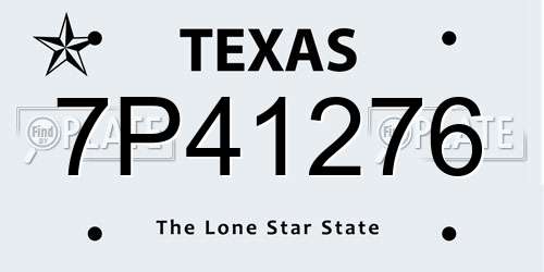 7P41276 Texas License Plate