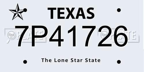 7P41726 Texas License Plate