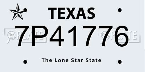 7P41776 Texas License Plate