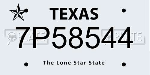 7P58544 Texas License Plate