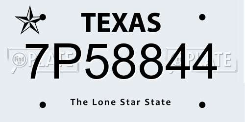 7P58844 Texas License Plate