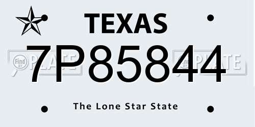 7P85844 Texas License Plate