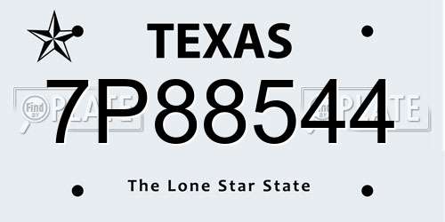 7P88544 Texas License Plate