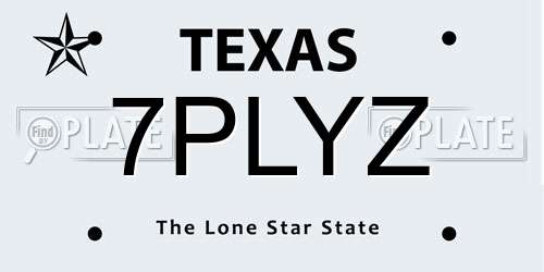 7PLYZ Texas License Plate