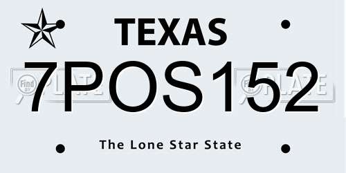 7POS152 Texas License Plate