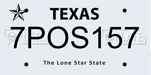 7POS157 Texas License Plate